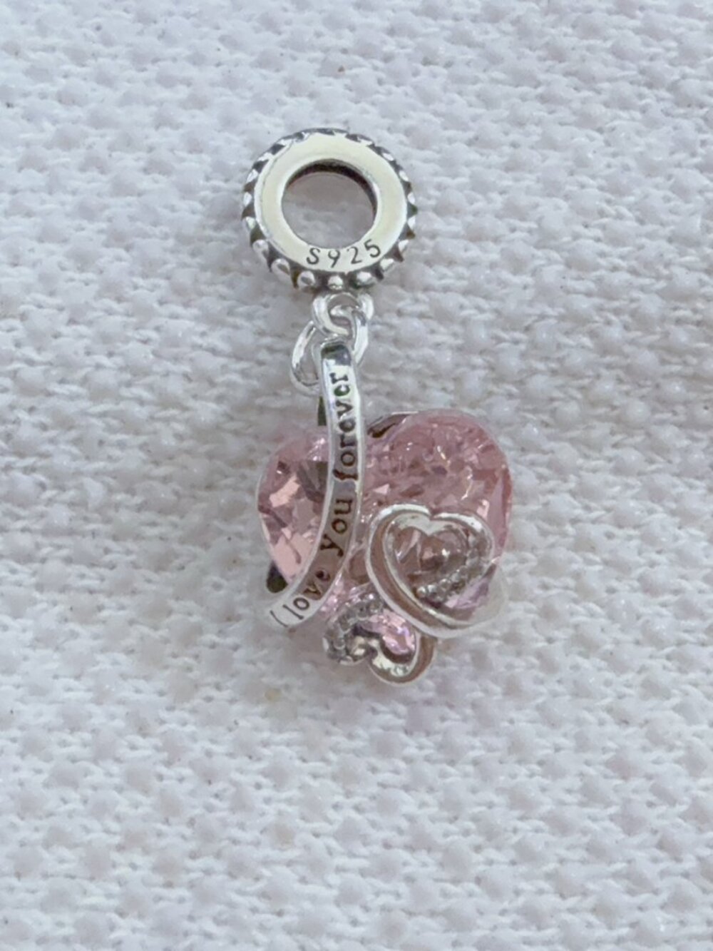 Love You Forever Infinity Heart Dangle Charm For Pandora Bracelet Necklace